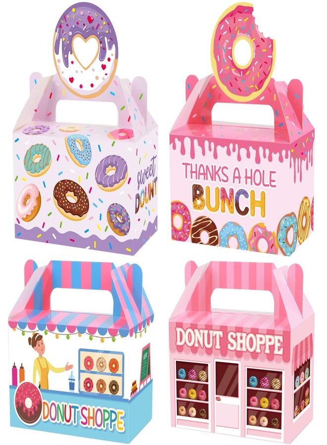 تفكس جيه علبة هدايا حفلات الدونات (12 علبة) مع حقيبتين حلوى، أكياس هدايا دونات لطيفة مع حلوى، علب هدايا حلوى "شكرًا جزيلًا"، علب هدايا عيد ميلاد للأطفال، لوازم تزيين حفلات أعياد الميلاد وحفلات استقبال المولود. - Image 1